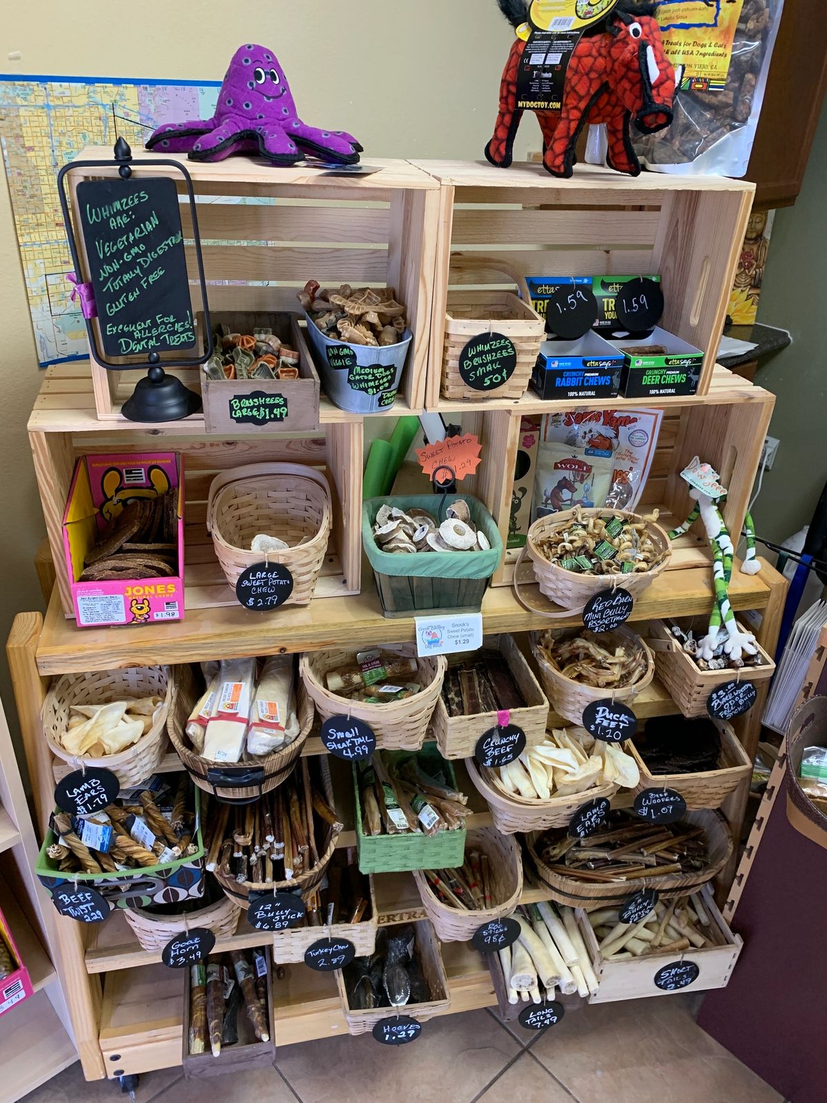 Toys and pet supplies at Green Bulldog